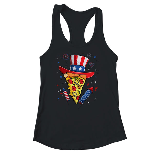 Pizza US Flag Hat Firecracker 4th Of July Food Patriotic Women s Ideal Racerback Tank Black 600x.jpg