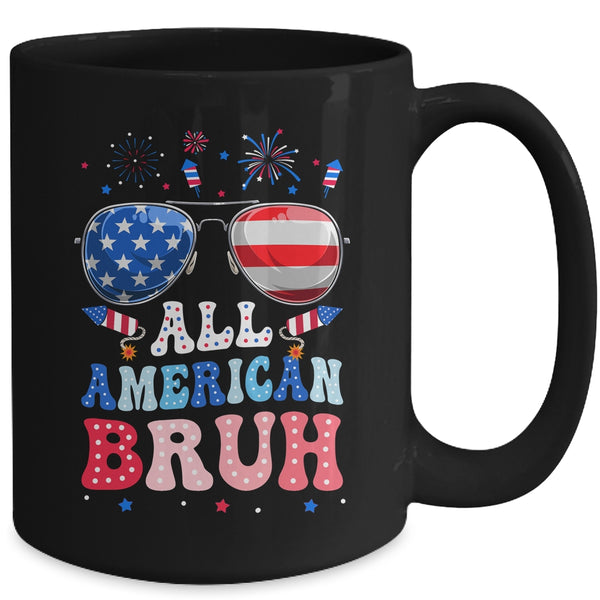 Bruh 4th Of July Patriotic Funny For Boys Girls Groovy Mug 15oz Mug Black back 600x 1.jpg