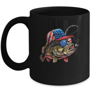 Bass Fish USA Flag Fishing 4th Of July Patriotic Fishing Mug 11oz Mug Black front 600x 1.jpg
