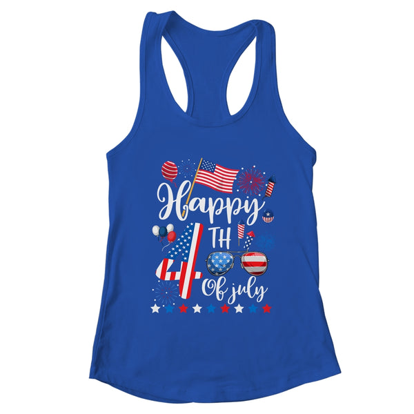 Happy Fourth Of July Patriotic US American Flag 4th Of July Women s Ideal Racerback Tank Royal 600x 1.jpg
