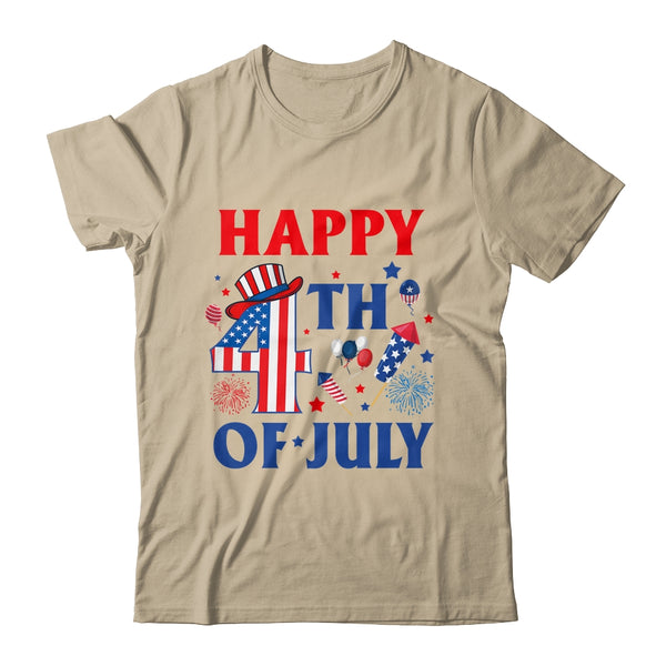 Happy 4th Of July Patriotic American US Flag Men Women Kids Classic T Shirt Sand 600x.jpg
