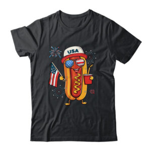 4th Of July Hotdog Funny Fourth Of July Patriotic USA Flag Classic T Shirt Black 600x.jpg
