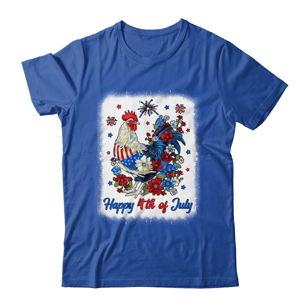 Happy 4th Of July Floral Chicken Flowers Patriotic Usa Flag Classic T Shirt Royal 600x.jpg