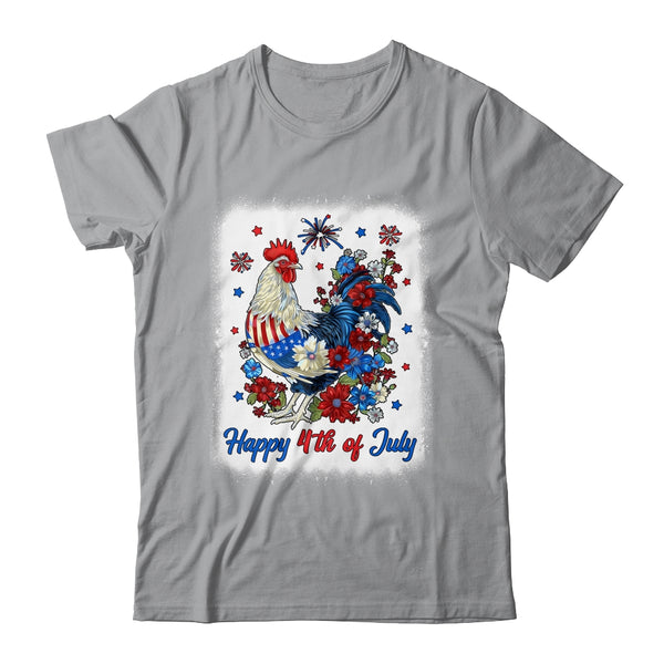 Happy 4th Of July Floral Chicken Flowers Patriotic Usa Flag Classic T Shirt Sport Grey 600x.jpg