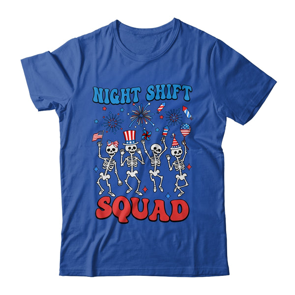 Night Shift Nurse 4th Of July Skeletons Night Shift Squad Classic T Shirt Royal 600x.jpg