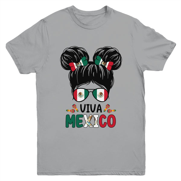 Mexican Independence Funny Viva Mexico Messy Bun Hair Kids Youth Youth T Shirt Sport Grey 600x 1.jpg