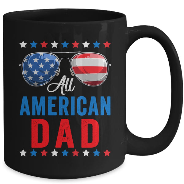 All American Dad 4th Of July Memorial Day Matching Mug 15oz Mug Black back 600x 1.jpg