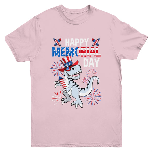 Happy Memorial Day 4th Of July Dinosaur US American Flag Youth Youth T Shirt Light Pink 600x.jpg