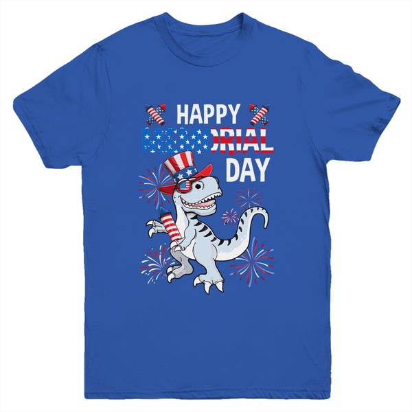 Happy Memorial Day 4th Of July Dinosaur US American Flag Youth Youth T Shirt Royal 600x.jpg