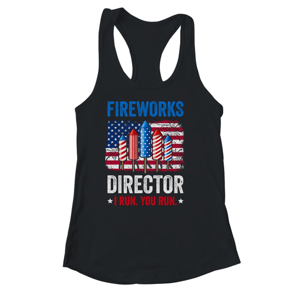 Fireworks Director I Run You Run Funny 4th Of July Women s Ideal Racerback Tank Black 600x.jpg