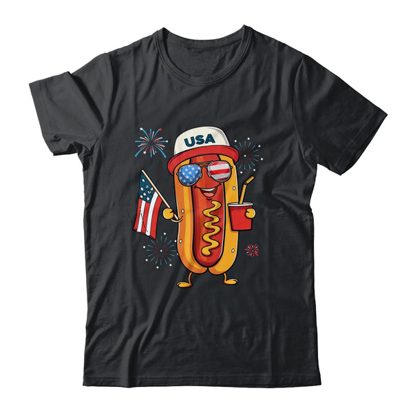 4th Of July Hotdog Funny Fourth Of July Patriotic USA Flag Classic T Shirt Black 600x 1.jpg