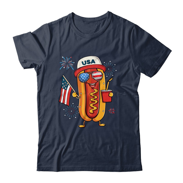 4th Of July Hotdog Funny Fourth Of July Patriotic USA Flag Classic T Shirt Navy 600x 1.jpg