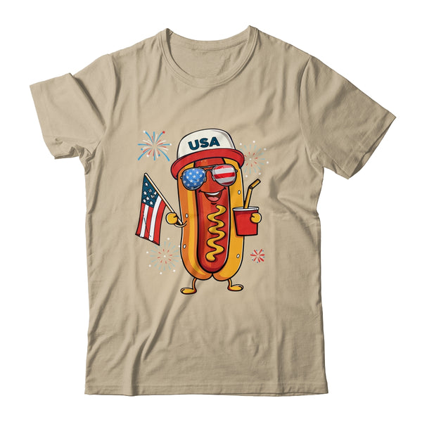 4th Of July Hotdog Funny Fourth Of July Patriotic USA Flag Classic T Shirt Sand 600x 1.jpg