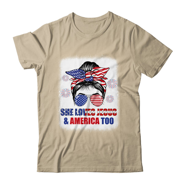 Loves Jesus And America Women 4th Of July Christian Lover Classic T Shirt Sand 600x 1.jpg
