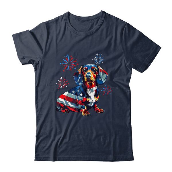 Dachshund Dog 4th Of July American Flag For Men Women Girls Classic T Shirt Navy 600x.jpg