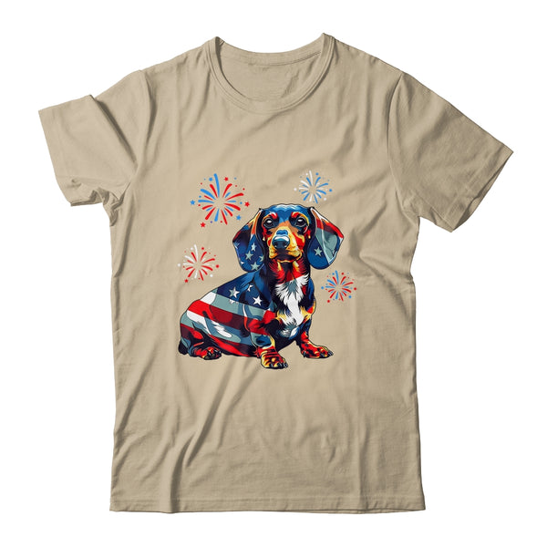 Dachshund Dog 4th Of July American Flag For Men Women Girls Classic T Shirt Sand 600x.jpg