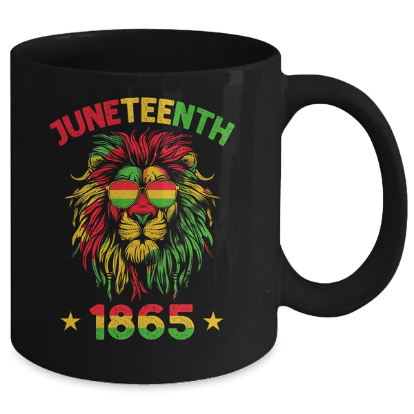 Juneteenth Lion 1865 Black History African American Men Boys Mug 11oz Mug Black back 600x 2.jpg