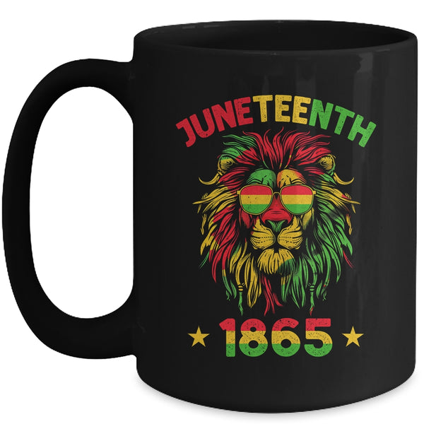 Juneteenth Lion 1865 Black History African American Men Boys Mug 15oz Mug Black front 600x 2.jpg