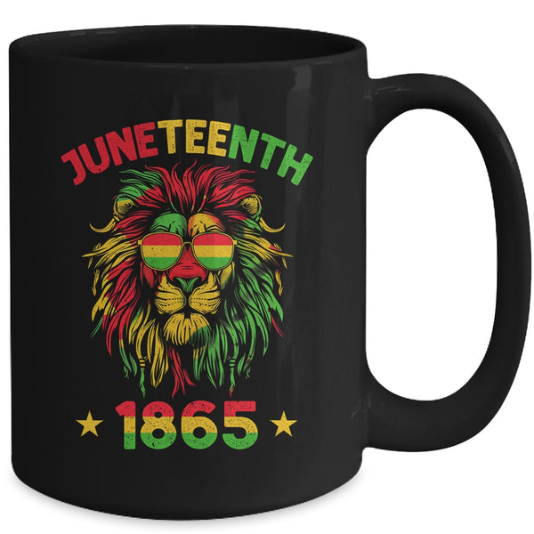 Juneteenth Lion 1865 Black History African American Men Boys Mug 15oz Mug Black back 600x 2.jpg