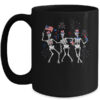 Dancing Skeleton 4th Of July American Flag Skellies Mug 15oz Mug Black front 600x 1.jpg