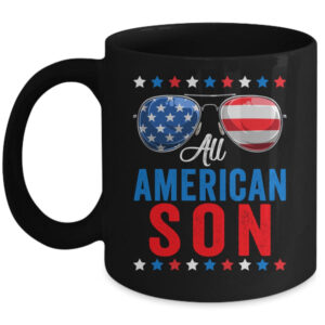 All American Son 4th Of July Memorial Day Matching Mug 11oz Mug Black front 600x.jpg