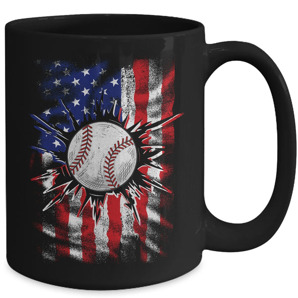 Patriotic Baseball 4th Of July Men USA American Flag Boys Mug 15oz Mug Black back 600x.jpg
