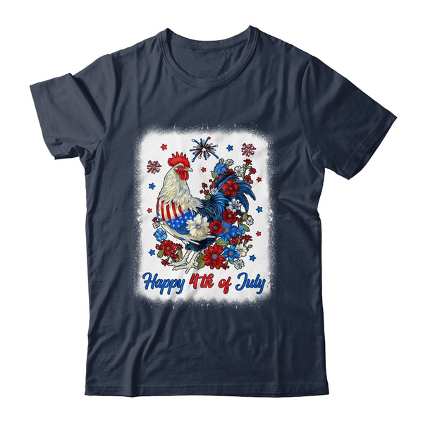 Happy 4th Of July Floral Chicken Flowers Patriotic Usa Flag Classic T Shirt Navy 600x 1.jpg
