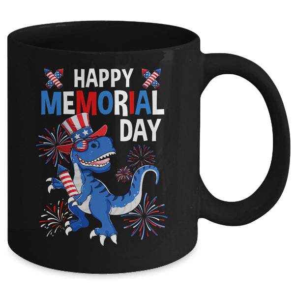 Happy Memorial Day 4th Of July Dinosaur American Flag Hat Mug 11oz Mug Black back 600x 1.jpg
