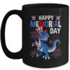 Happy Memorial Day 4th Of July Dinosaur American Flag Hat Mug 15oz Mug Black front 600x 1.jpg
