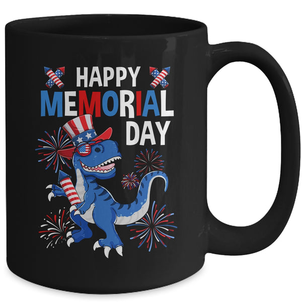 Happy Memorial Day 4th Of July Dinosaur American Flag Hat Mug 15oz Mug Black back 600x 1.jpg