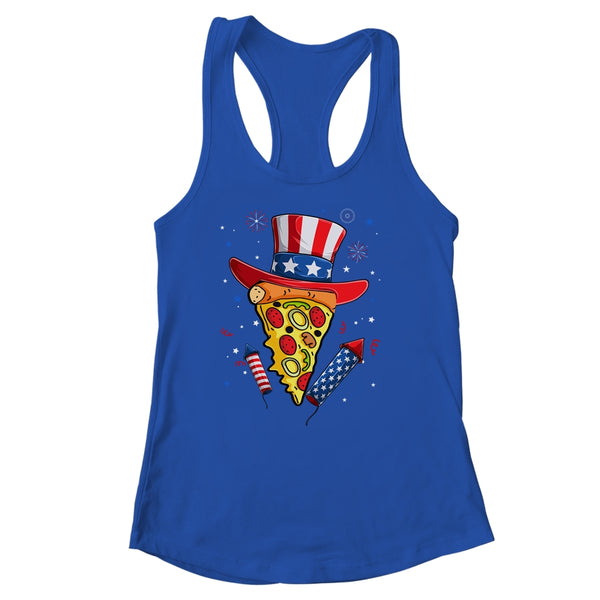 Pizza US Flag Hat Firecracker 4th Of July Food Patriotic Women s Ideal Racerback Tank Royal 600x 2.jpg