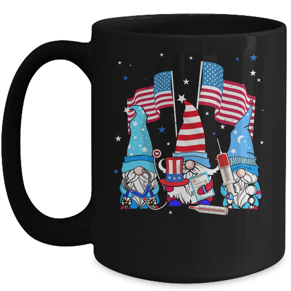 American Gnomes Nurse 4th Of July patriotic Women Mug 15oz Mug Black front 600x.jpg