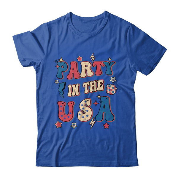Party In The USA 4th Of July Independence Day USA Groovy Classic T Shirt Royal 600x 2.jpg
