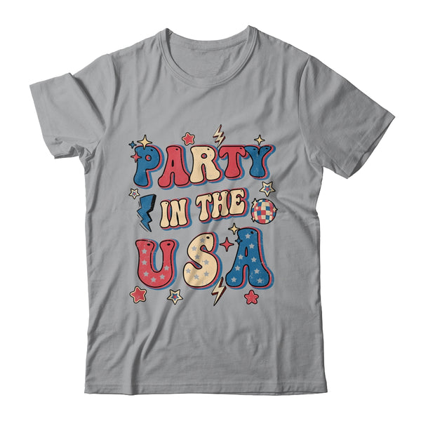Party In The USA 4th Of July Independence Day USA Groovy Classic T Shirt Sport Grey 600x 2.jpg