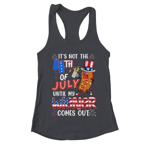 Hot Dog Until My Wiener Comes Out Funny Hot Dog 4th Of July Women s Ideal Racerback Tank Black 600x 2.jpg