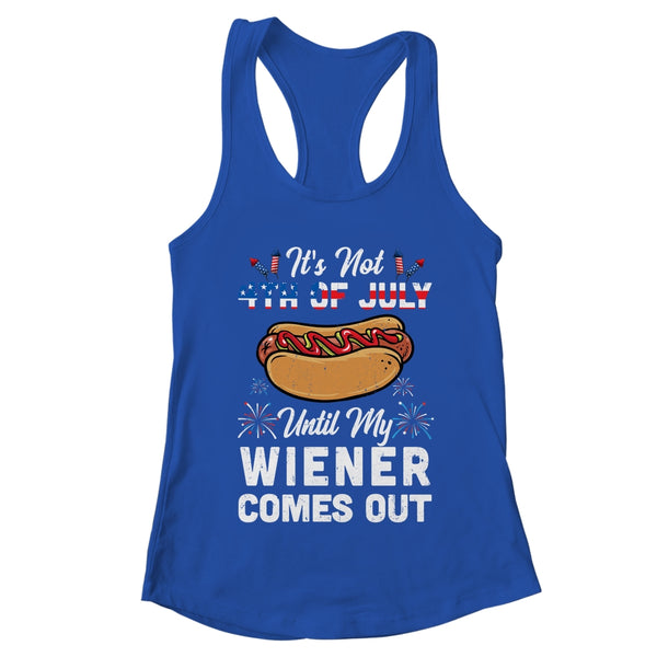 Funny Hotdog Its Not 4th Of July Until My Wiener Comes Out Women s Ideal Racerback Tank Royal 600x 1.jpg