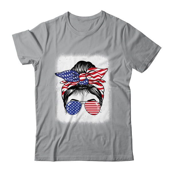 Cute 4th Of July Messy Bun Girl American Flag Patriotic USA Classic T Shirt Sport Grey 600x 1.jpg