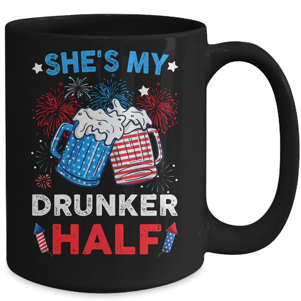 She s My Drunker Half Funny Beer Couple Matching 4th Of July Mug 15oz Mug Black back 600x 2.jpg