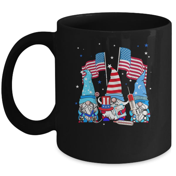 American Gnomes Nurse 4th Of July patriotic Women Mug 11oz Mug Black front 600x 1.jpg