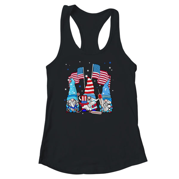 American Gnomes Nurse 4th Of July patriotic Women Women s Ideal Racerback Tank Black 600x 1.jpg