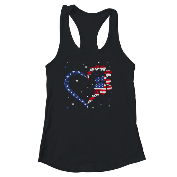 American Flag Patriotic Dog Cat Paw Print 4th Of July Women s Ideal Racerback Tank Black 600x 1.jpg