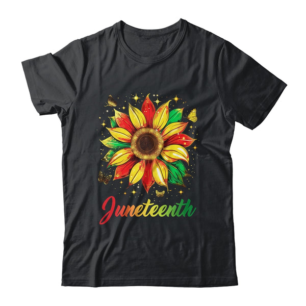 Juneteenth Sunflower Black African American Women Men Girls Classic T Shirt Black 600x 2.jpg