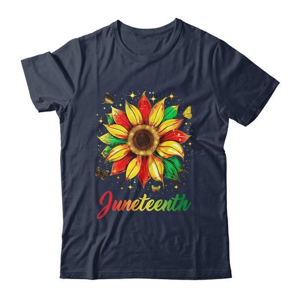 Juneteenth Sunflower Black African American Women Men Girls Classic T Shirt Navy 600x 2.jpg