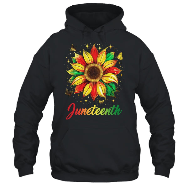 Juneteenth Sunflower Black African American Women Men Girls Pullover Hoodie Black 600x 2.jpg