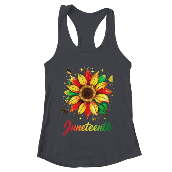 Juneteenth Sunflower Black African American Women Men Girls Women s Ideal Racerback Tank Black 600x 2.jpg