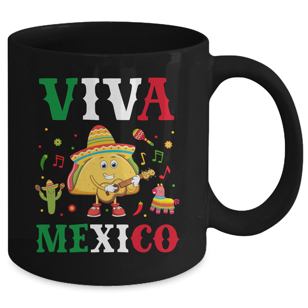 Mexican Viva Mexico Independence Day Flag Taco Kids Women Mug 11oz Mug Black back 600x 1.jpg