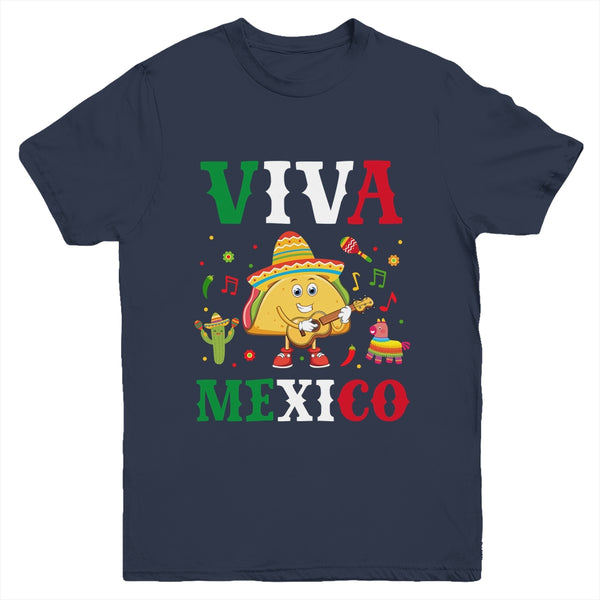Mexican Viva Mexico Independence Day Flag Taco Kids Women Youth Youth T Shirt Navy 600x 1.jpg
