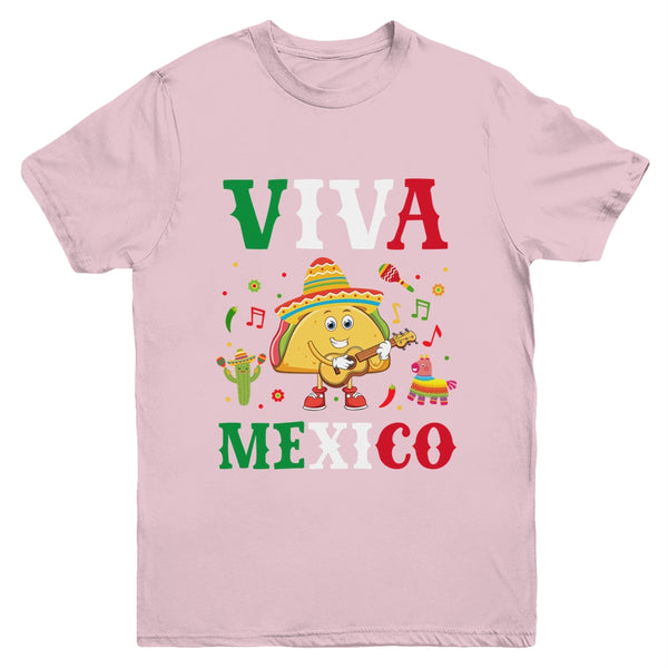 Mexican Viva Mexico Independence Day Flag Taco Kids Women Youth Youth T Shirt Light Pink 600x 1.jpg
