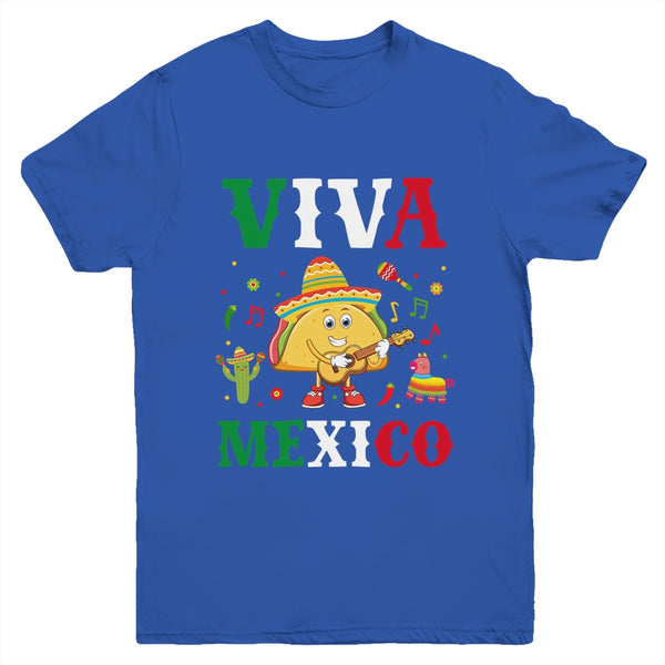 Mexican Viva Mexico Independence Day Flag Taco Kids Women Youth Youth T Shirt Royal 600x 1.jpg