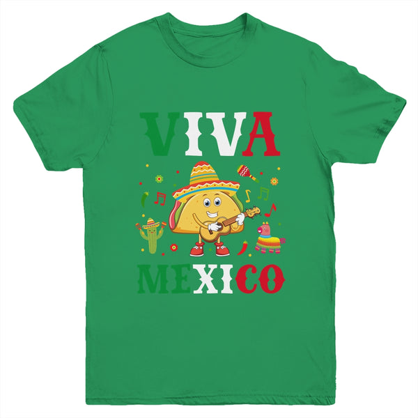 Mexican Viva Mexico Independence Day Flag Taco Kids Women Youth Youth T Shirt Irish Green 600x 1.jpg
